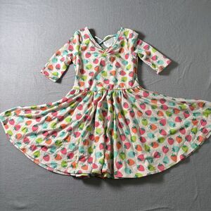 Dot Dot Smile Girls Strawberry Print Twirl Dress NWT Size 3/4